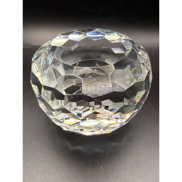 Simon Designs Crystal Paperweight Faceted Cut Glass 3.25” Diameter Damaged Box - Picture 2 of 8